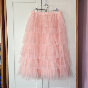 Halogen x Atlantic-Pacific Tiered Tulle Midi Skirt